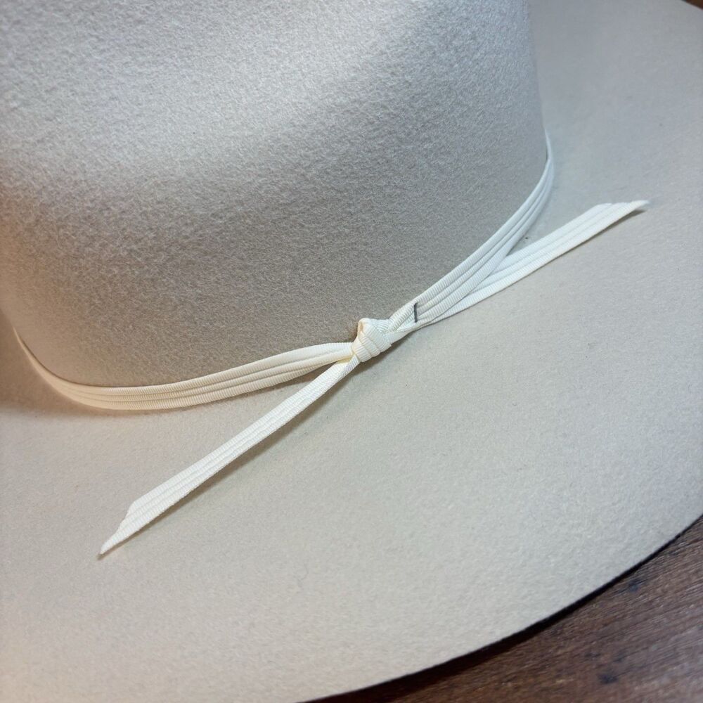 VTG Lanning Belleville Canada Wool Felt Western Cowboy Hat Cream Off-White 7 1/8 - Picture 5 of 11